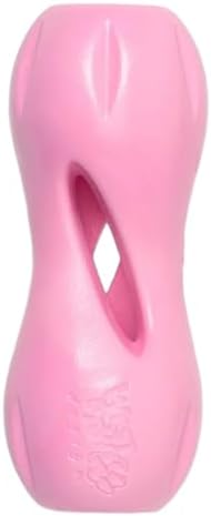 West Paw Qwizl Durable Zogoflex Dog Puzzle Toy for Mental Stimulation, and Enrichment - Treat Dispensing for Bully Sticks and Dental Sticks - Dishwasher Safe - Made in USA - Large - Bubblegum