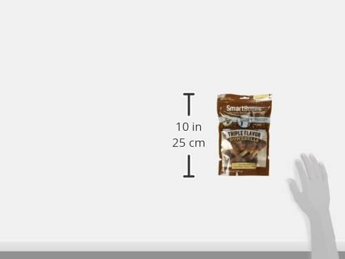 SmartBones Triple Flavor Dumbbells with Peanut Butter 10 Count, Rawhide-Free Chews for Dogs
