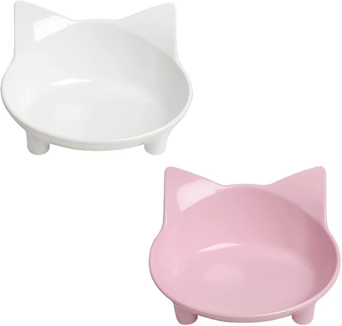 Skrtuan Non-Slip Cat & Dog Food Bowl – Wide, Shallow Pet Dish for Whisker Fatigue Relief, Safe for Puppies & Rabbits