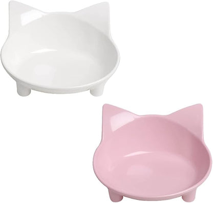 Skrtuan Non-Slip Cat & Dog Food Bowl – Wide, Shallow Pet Dish for Whisker Fatigue Relief, Safe for Puppies & Rabbits