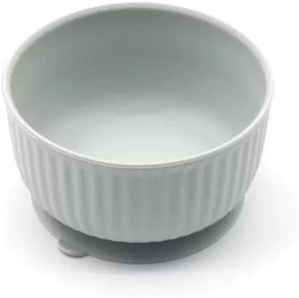 Cat Bowls with Suction Cup 13 Oz — Elevated Silicone Pet Dish with Non-Slip Bottom for Dry Food, Wet Food and Water (Soft Grey)