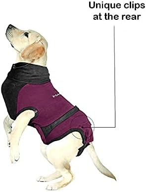 MAXX Dog Recovery Suit – Breathable, Cozy Post-Surgery Suit for Wounds – E-Collar, Cone Alternative (Ruby Red Grey, S+)