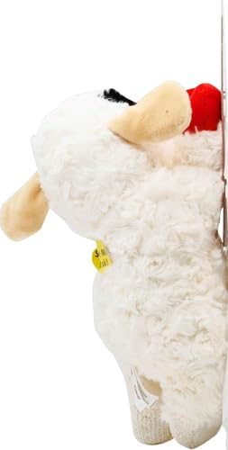 Multipet Lamb Chop Dog Plush Toy - Squeaky Toy for Small & Medium Dogs - Extra Soft Plush - Stuffed Animal for Cuddling & Playing (10",Cream,5 Squeakers),(Pack of 2)