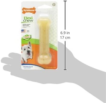 Nylabone Original Bone Flexi Chew Toy for Dogs, Flexible Dog Toys for Moderate Chewers, Chicken Flavor, Small, 1 Count