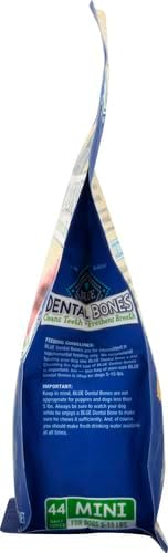 Blue Buffalo Dental Bones Mini Natural Dental Chew Dog Treats Bag,12oz. Bag,(Pack of 2)