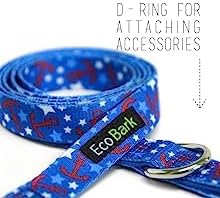 EcoBark Dog Leash - Soft & Reflective Comfort Leashes with Padded Handle - Safe, Strong, & Durable for Small, Medium or Large Dogs (Nautical)