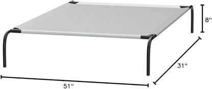 Amazon Basics Cooling Breathable Elevated Dog Bed with Metal Frame for Large Dogs, 51" x 31" x 8", Grey