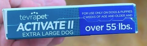 TevraPet Activate II Flea and Tick Prevention for Dogs, Extra Large Dogs 55+ lbs, Topical Drops, 4 Month Flea and Tick Treatment