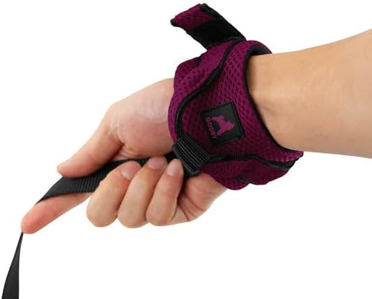 Gooby Soft Mesh Wrist Band Surfer Leash - Purple, 6 FT - Comfortable Hands Free Leash with Elastic Band for Small, Medium and Large Dogs