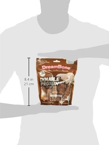 Dreambone Double Protein Chews Made with Real Chicken, Sirloin and Peanut Butter, 10 Count, Rawhide-Free Chews for Dogs, 9.80 Ounce (Pack of 1)
