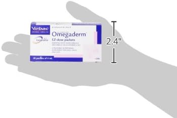 Virbac ALLERDERM OMEGADERM® Essential Fatty Acids Supplement - Omega 3, Omega 6, Vitamin E supplement | Allergy Support for Cats/Small Dogs – 28 daily doses