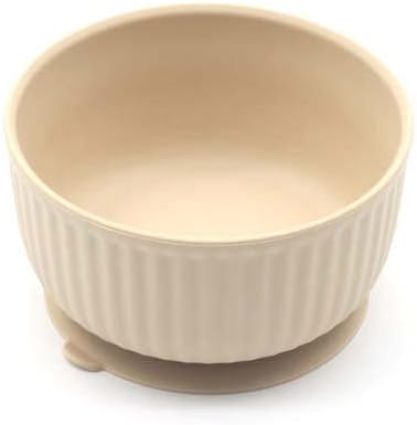 Cat Bowls with Suction Cup 13 Oz — Elevated Silicone Pet Dish with Non-Slip Bottom for Dry Food, Wet Food and Water (Ivory)