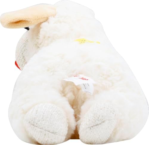 Multipet Lamb Chop Dog Plush Toy - Squeaky Toy for Small & Medium Dogs - Extra Soft Plush - Stuffed Animal for Cuddling & Playing (10",Cream,5 Squeakers),(Pack of 3)