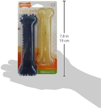 Nylabone Original Bone Flexi Chew Toy for Dogs, Flexible Dog Toys for Moderate & Gentle Chewers, Chicken Flavor, Medium - Up to 35 lbs, 2 Pack