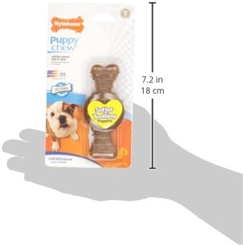 Nylabone Ring Bone Chew Toy for Puppies, Puppy Teething Toys, Puppy Enrichment Toys, Chicken Flavor, X-Small Dogs - Up to 15 lbs, 1 Count (Pack of 2)