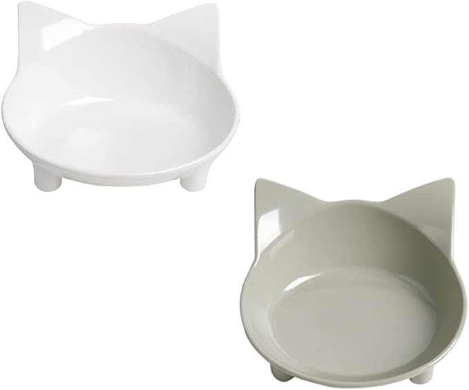 Skrtuan Non-Slip Cat Bowl with Shallow Design, Food-Grade Pet Dish for Whisker Fatigue Relief, Anti-Tip Dog & Cat Water Bowl for Dogs, Cats, Rabbits