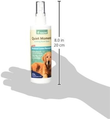 NaturVet Quiet Moments Herbal Calming Room Spray Dog Supplement - Ideal for Cars, Dog Crates, New Environments - Helps Reduce Pet Stress, Storm Anxiety, Motion Sickness - 8 Oz.