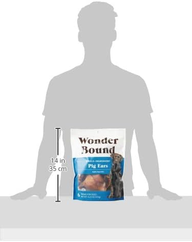 Amazon Brand – Wonder Bound Whole Pig Ears Dog Treats, Pork, 6 ounce, 6 Count (Pack of 1)