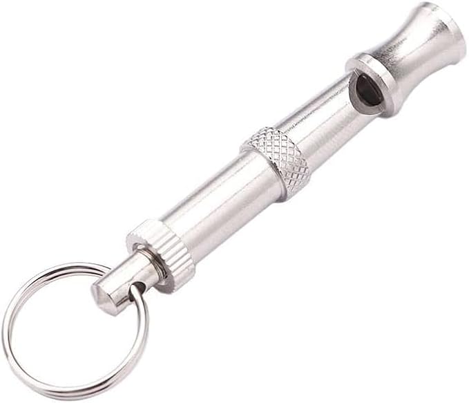 Silver Adjustable Ultrasonic Dog Whistle,Portable Whistle Pet Whistle Supersonic Whistle Dog Whistles for Pet Training,Training and Behavior Aids Whistles