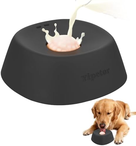 Yipetor Slow Feeder Dog Bowls for Liquid Treat, 【Entertained Ball-in】 Bone Broth Dog Lick Bowl, 3/4 Cup Yogurt Pup Lick Toy for Large Medium Small Breeds Dietary Supplement/Post-op Nutrition