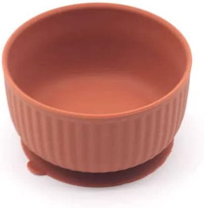Cat Bowls with Suction Cup 13 Oz — Elevated Silicone Pet Dish with Non-Slip Bottom for Dry Food, Wet Food and Water (Terracotta)