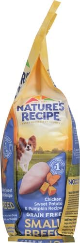 Nature's Recipe Grain Free Dog Food, Chicken | Small Breed | Sweet Potato & Pumpkin | 4 lb Bag | Pack of 2