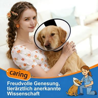 Upgraded Dog Cone Collar After Surgery, Soft Breathable Pet Recovery Collar with Double-Layer Design and Support Plate, Adjustable Dog Cone Collar for Large Medium Dogs, Elizabethan Collar（Black，XXL）