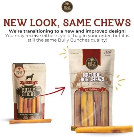 Bully Bunches All Natural 6" Standard Braided Bully Sticks - Odour Free, Rawhide Free, Chemical Free - Safe, Long Lasting Thick Beef Dog Chews - Fully Digestible Treat for Small and Medium Dogs, 10 Pk