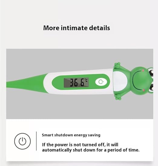 Digital Oral Thermometer Suitable for Children and Adults,High Accuracy Fast Measurement for Oral,Rectal,Underarm,Easy to Maintain Cleanliness and Hygiene,Soft Silicone,Frog