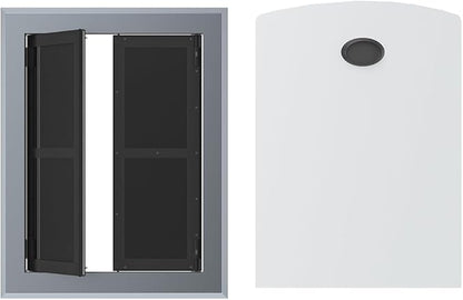 Aluminum French Large Dog Door,Strong Double Magnetic Flaps,with Aluminum Telescoping Tunnel Heavy-Duty Do g Door for X-Large and L arge Dog Up to 200LBS(Gray, X-Large)