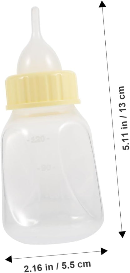 1set Small Pet Nursing Bottles for Kittens and Puppies Feeding Bottle Kit Yellow Easy to Use Safe Feeding for Pets