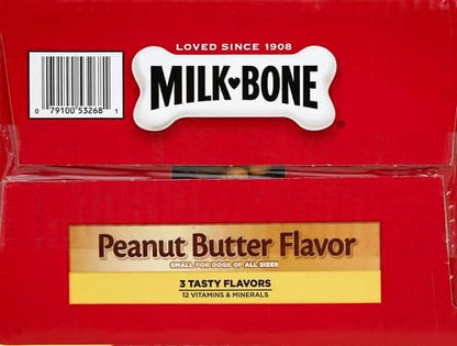 Milk-Bone Peanut Butter Flavor Naturally & Artificially Flavored Dog Biscuits - Crunchy Dog Treats - 7 Pounds (Packaging Design May Vary),(Pack of 2)