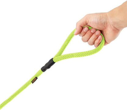 Gooby Mesh Leash - Green, 4 FT - Breathable Mesh 4 Foot Leash for Small Dogs with Bolt Snap Clasp - On The Go Dog Leashes for Small, Medium, and Large Dogs