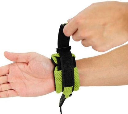 Gooby Soft Mesh Wrist Band Surfer Leash - Green, 6 FT - Comfortable Hands Free Leash with Elastic Band for Small, Medium and Large Dogs