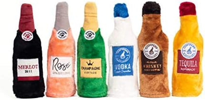 ZippyPaws Happy Hour Crusherz - Interactive Dog Toys to Keep Them Busy, Squeaky Plush Pet Toy for All Breeds, for Small, Medium, & Large Dogs, Drink Themed Crinkle Water Bottle Toy - Whiskey