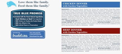 Blue Buffalo Homestyle Recipe Adult Wet Dog Food,Made with Natural Ingredients,Chicken and Beef Dinner Variety Pack,12.5-oz Cans,(Pack of 12)