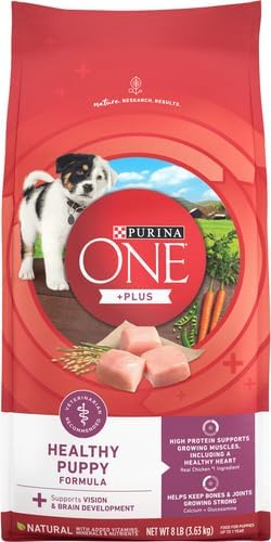 Purina ONE Puppy Food, High Protein Formula | Natural Ingredients | Added Vitamins | 8 lb Bag | Pack of 2
