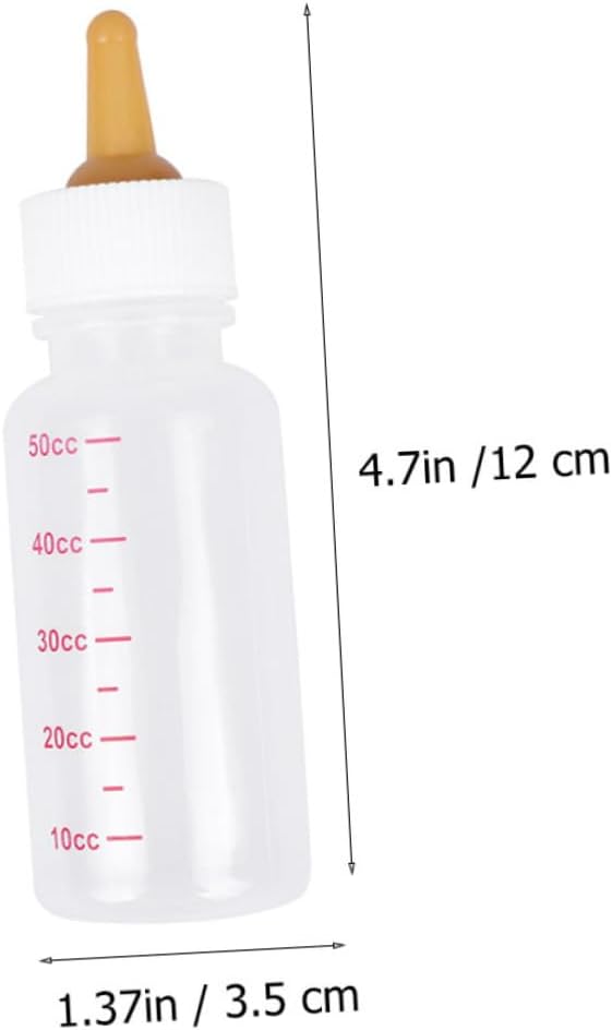 LIOOBO 1 Set Pet Nursing Bottle for Newborn Kittens Puppies Small Animals Milk Feeding Kit with Nipples Bottle Brush Portable Easy to Pet Supplies