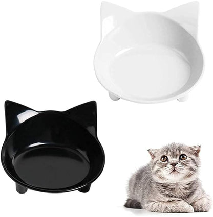 Skrtuan Pet Cat Bowl Dog Food Bowl – Non-Slip, Wide & Shallow Pet Dish for Whisker Fatigue Relief, Safe for Puppies & Rabbits