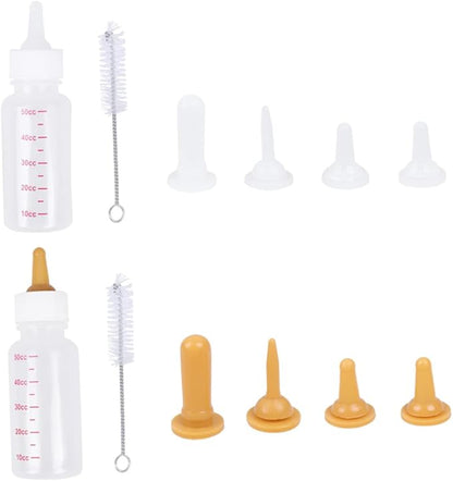 Toyvian 1Set Pet Nursing Bottle for Dogs and Cats Transparent Milk Feeder with Replacement Nipples Cleaning Brush for Pets Feeding
