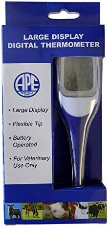Agri-Pro Veterinary Thermometer. Fast, Accurate Temperature Readings for Pets and Livestock. Large Display. Flexible Tip.