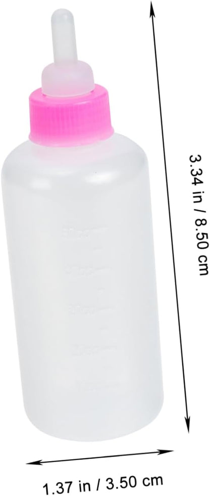 Angoily 3pcs Pet Nursing Feeders for Kittens and Puppies Portable Milk Bottles for Small Pets Easy to Clean Feeding Bottles for Cats and Dogs Lightweight Design Pink Color