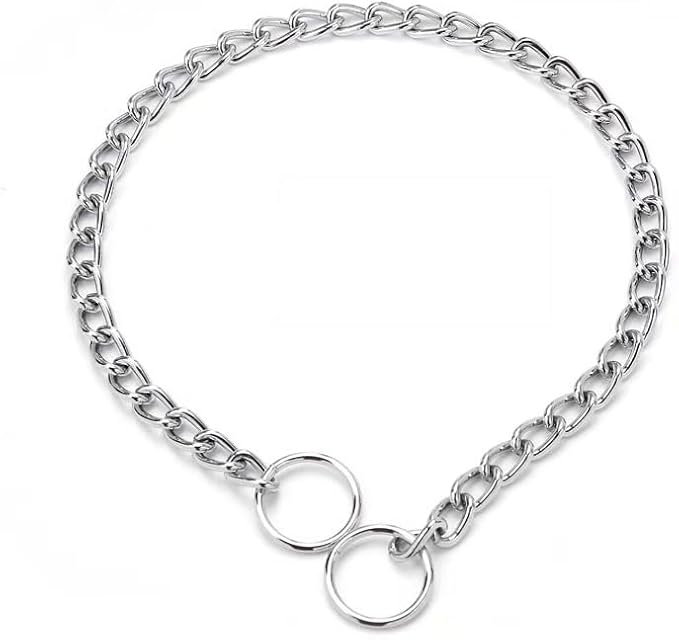 Dog Chain Collars, Slip Walking Dog Collars for Pulling Collar for Dogs Martingale Puppy Collars for XXS XS Small Medium Large Big XL Breed Dogs, Silver M