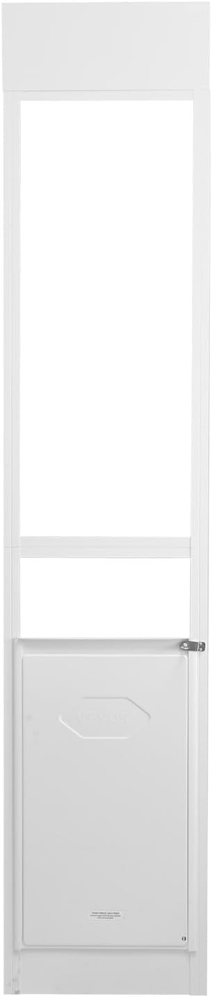 VEVOR Dog Door for Sliding Glass Door, 75 7/8"-80 11/16" Adjustable Height Doggy Door for Sliding Doors, Aluminum Frame Tempered Glass Pet Door with Hinge Structure Flap and Lock (X-Large)