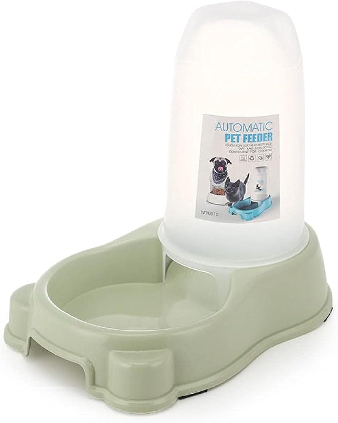 Pets Feeder Bowl Pet Automatic Drinking Water Feeder Plastic Pet Tableware Dog Bowl Cat Bowl Green