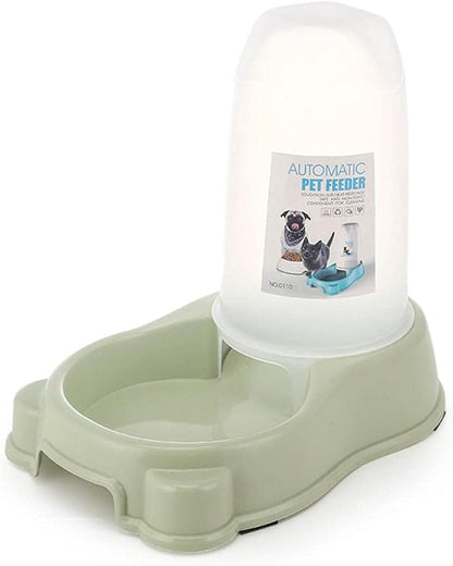 Pets Feeder Bowl Pet Automatic Drinking Water Feeder Plastic Pet Tableware Dog Bowl Cat Bowl Green