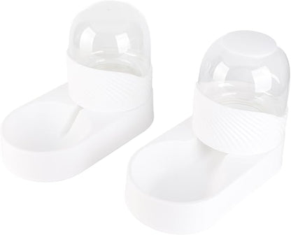 Dog Supplies, and Water Dispenser Set,Auto Food Feeder and Waterer Set Pet Food Dispenser Waterer for Small Medium Dog Puppy Kitten Automatic Dog Cat Feeder (White)