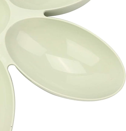 Cat Water Bowl Multiple Case Food Feeder Water Feeding Bowl Six Petals Plastic Feeder Puppy Food Dispenser Bowls for Cats Dogs(Green)