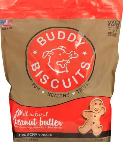Buddy Biscuits Bag of Crunchy Dog Treats Made with Natural Peanut Butter, 3.5 lbs. (Pack of 2)