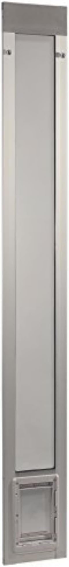 IDEAL PET PRODUCTS Since 1979 Ideal Pet Products Aluminum Pet Patio Door, Adjustable Height 77-5/8" to 80-3/8", 5" x 7" Flap Size, Mill/Silver